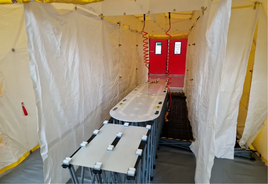 Decontamination Tent internal setup RapidGB Decontamination Tent internal setup